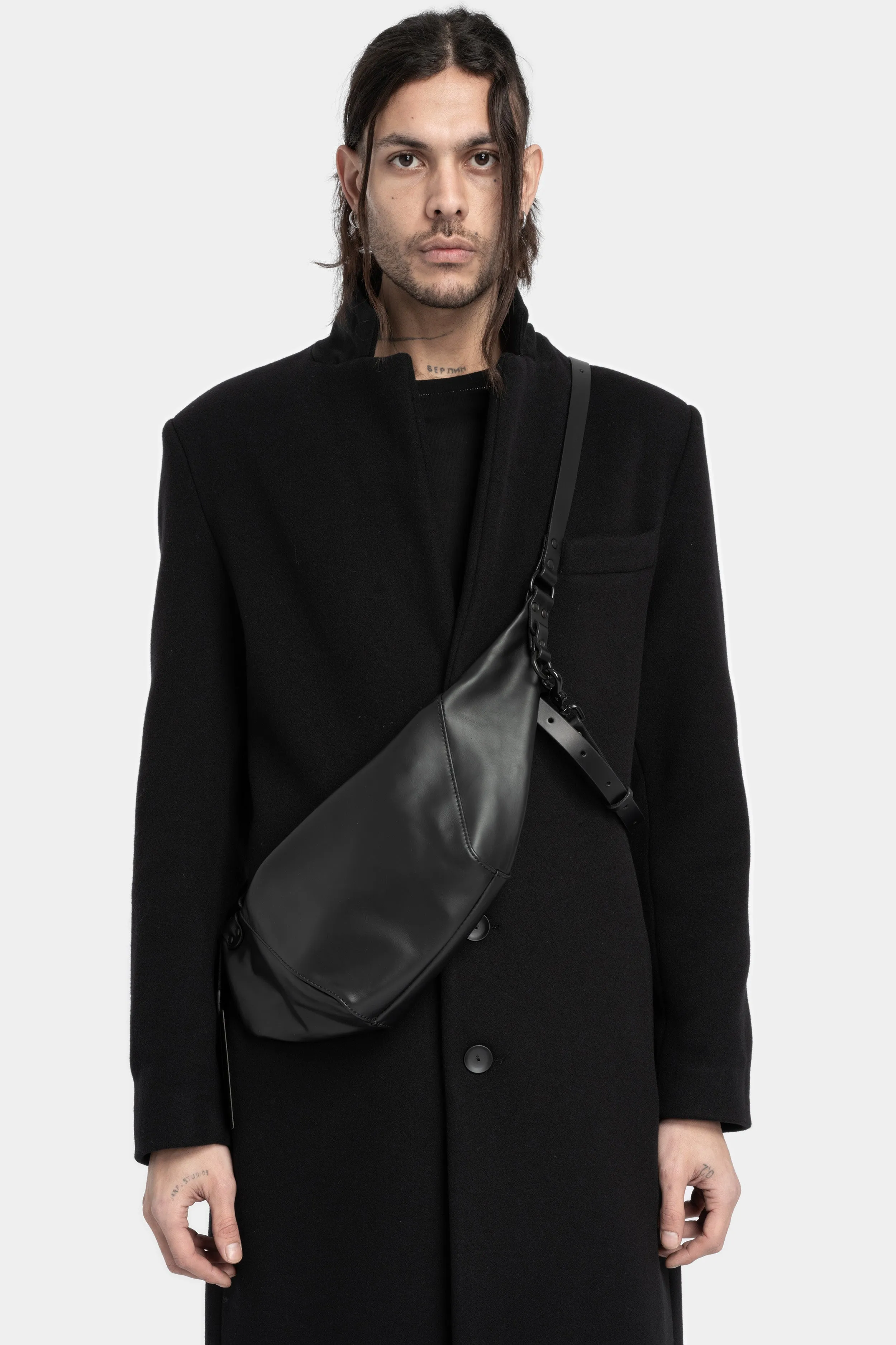 Lang cow leather crossbody harness bag