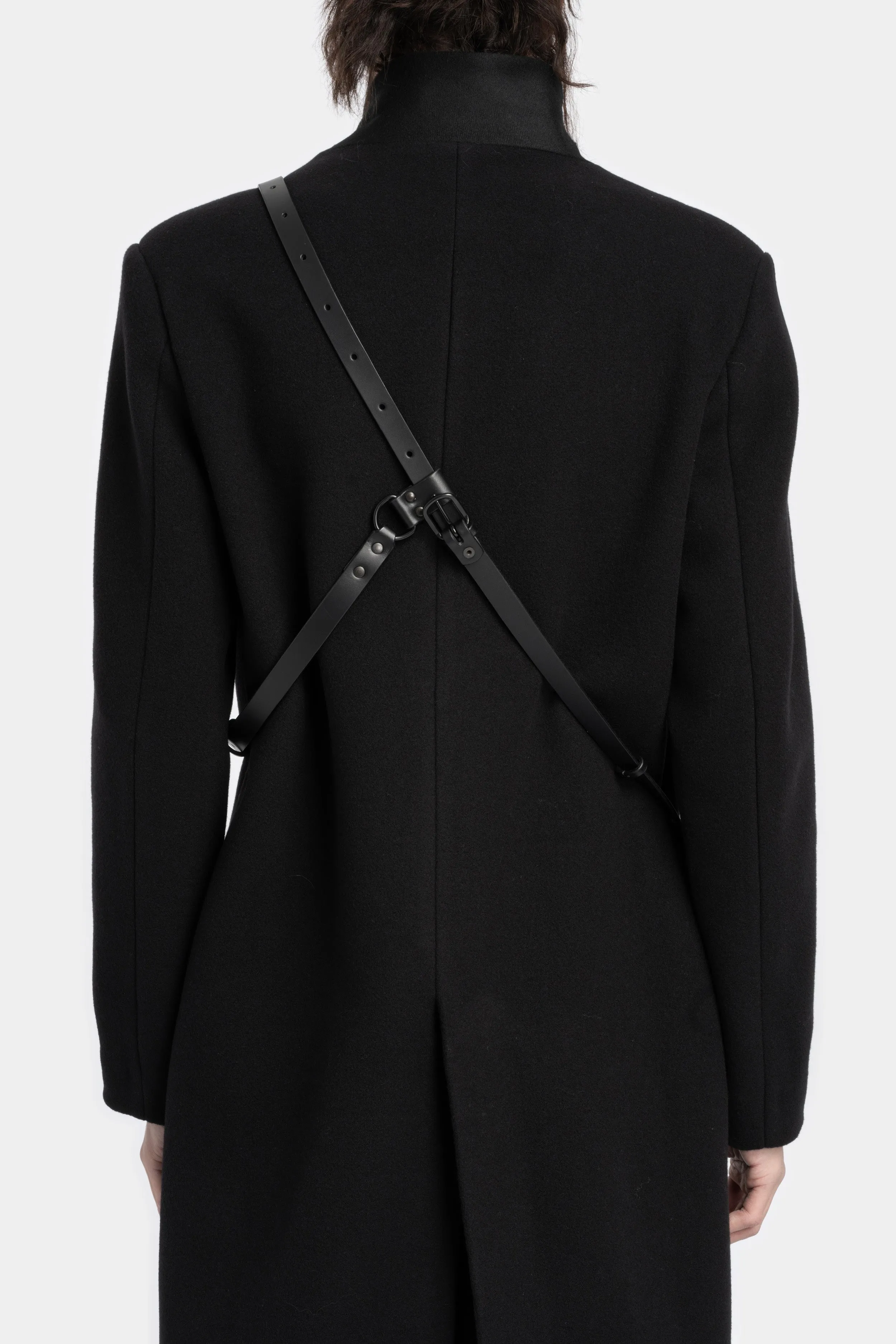 Lang cow leather crossbody harness bag