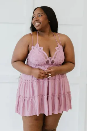 Lavender Plus Crochet Lace Ruffle Cami