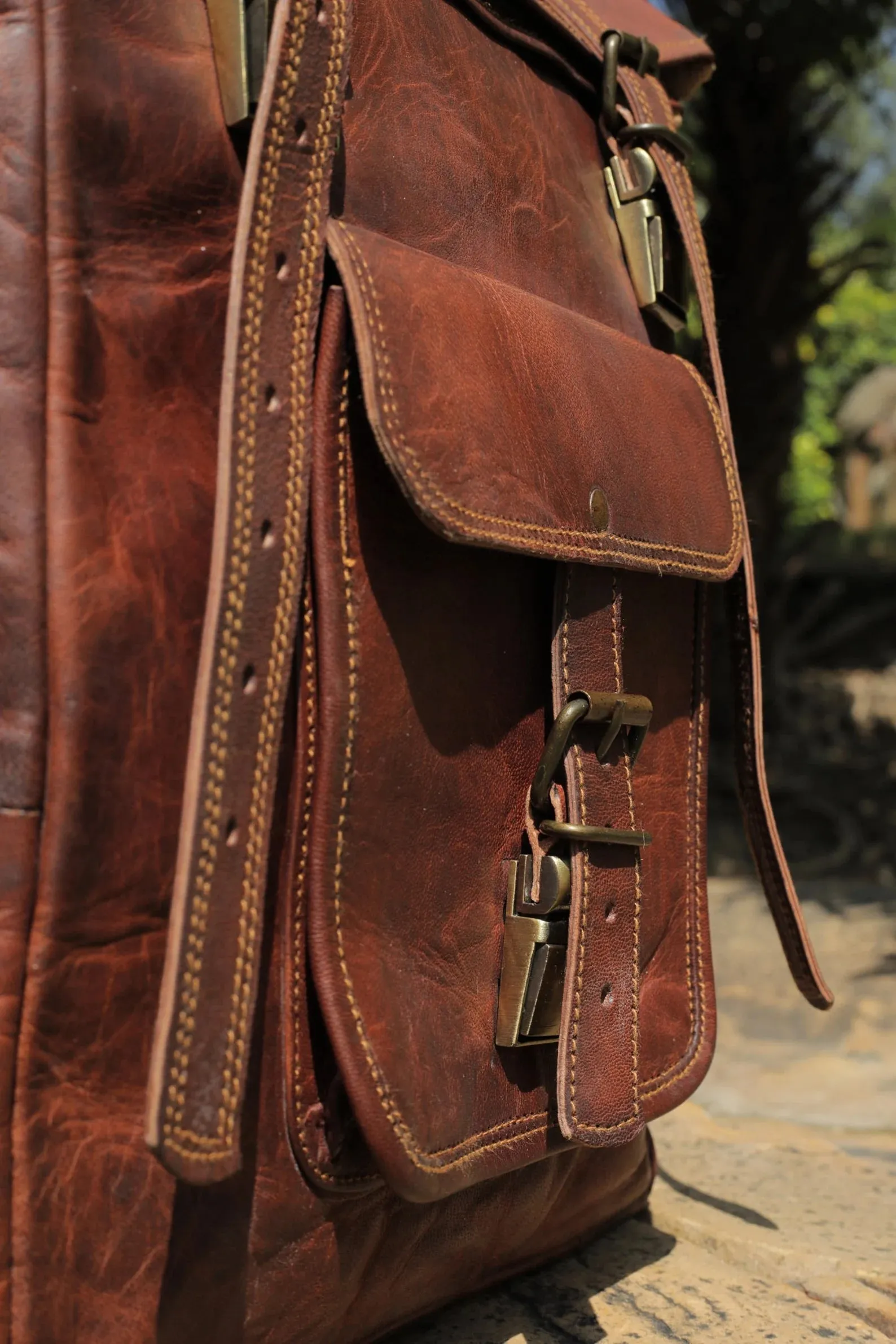 Leather Backpack, Leather Roll-on Bag