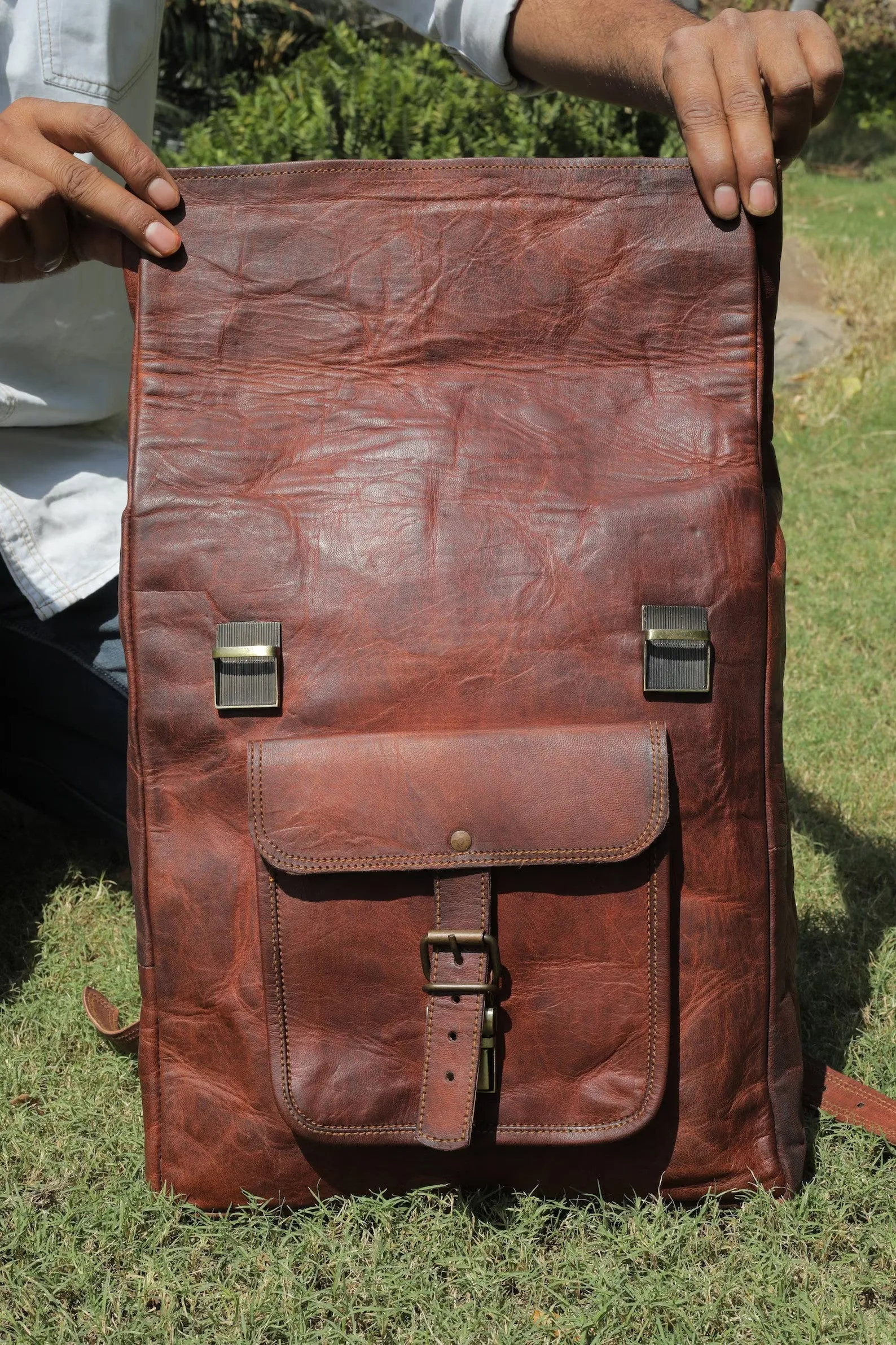 Leather Backpack, Leather Roll-on Bag