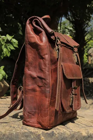 Leather Backpack, Leather Roll-on Bag
