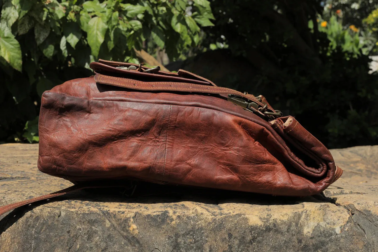 Leather Backpack, Leather Roll-on Bag