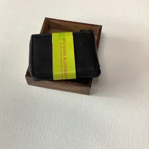 Leather Bifold Wallet Black With RFID Blocking