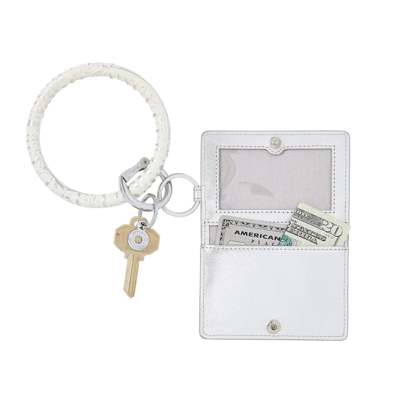 Leather ID Case - Quicksilver