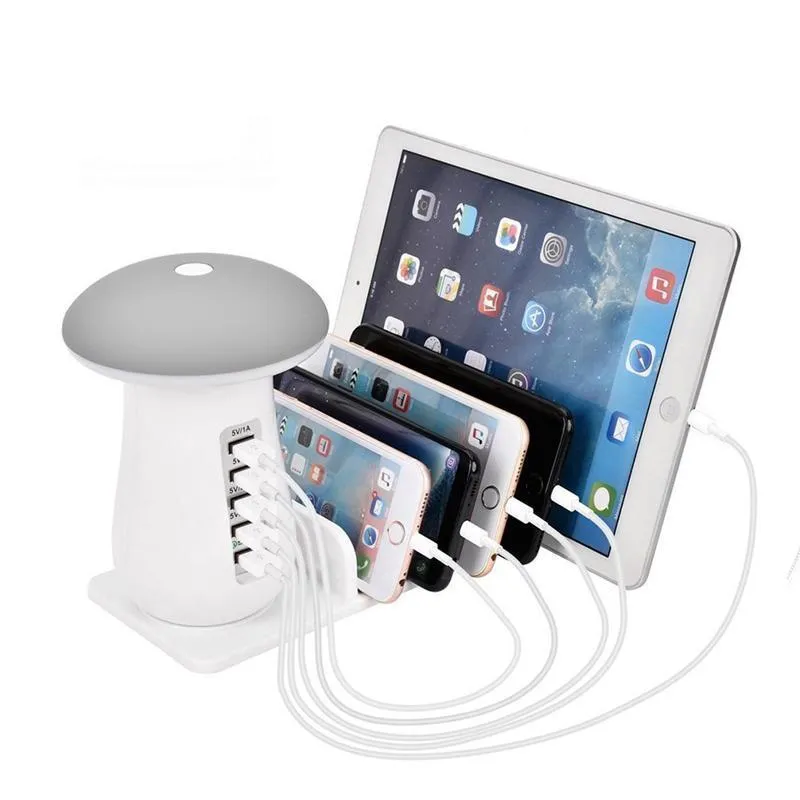 LED Lamp, Phone Organizer and Multi-USB Charging Station