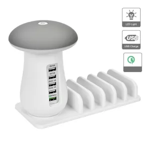 LED Lamp, Phone Organizer and Multi-USB Charging Station
