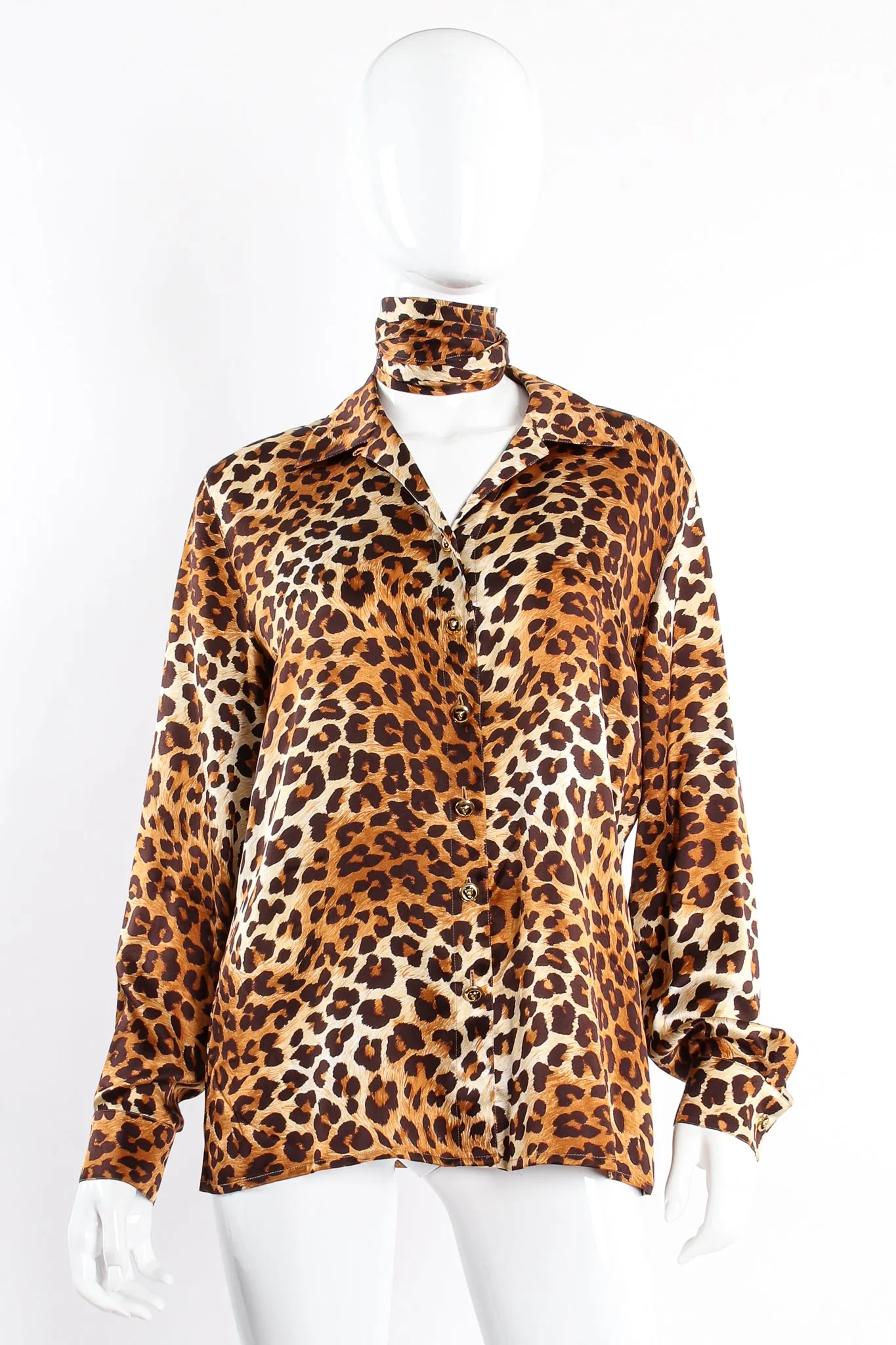 Leopard Print Shirt & Scarf