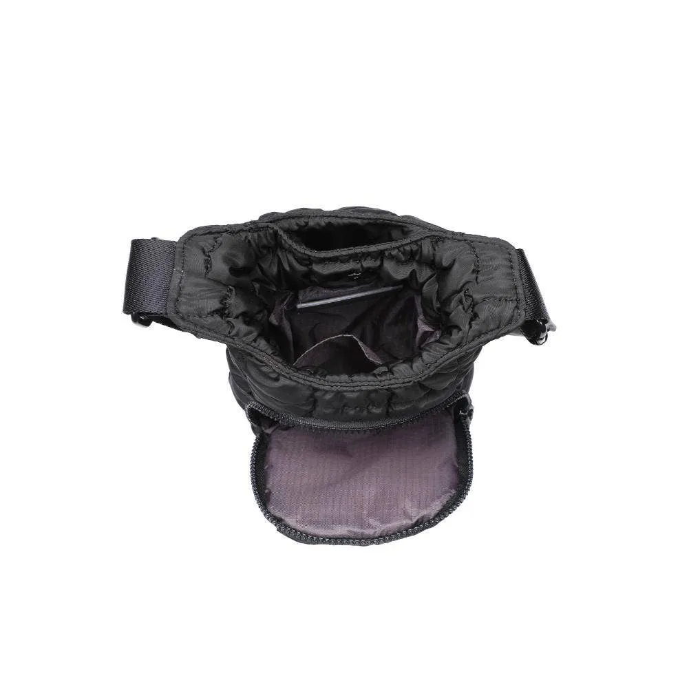 let it flow - quilted puffer water bottle crossbody bag
