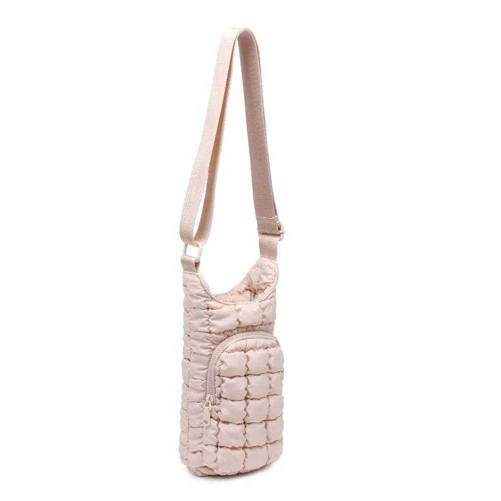 let it flow - quilted puffer water bottle crossbody bag