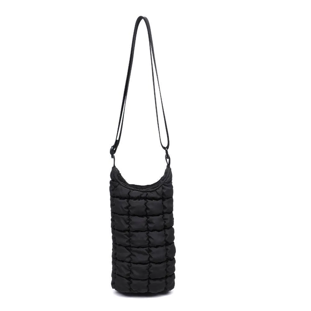 let it flow - quilted puffer water bottle crossbody bag