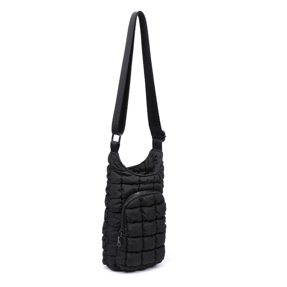 let it flow - quilted puffer water bottle crossbody bag