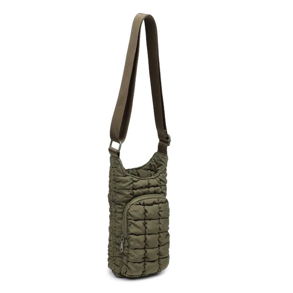 let it flow - quilted puffer water bottle crossbody bag