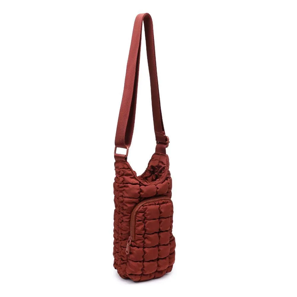 let it flow - quilted puffer water bottle crossbody bag
