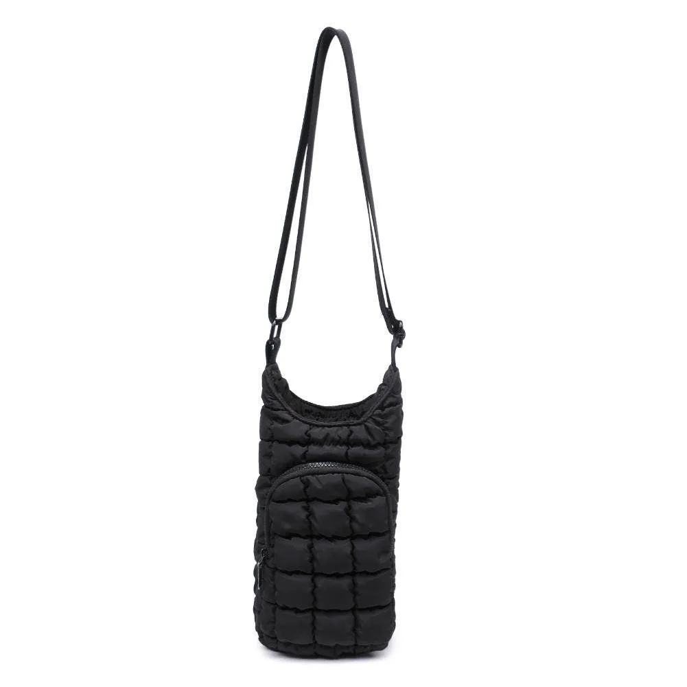 let it flow - quilted puffer water bottle crossbody bag