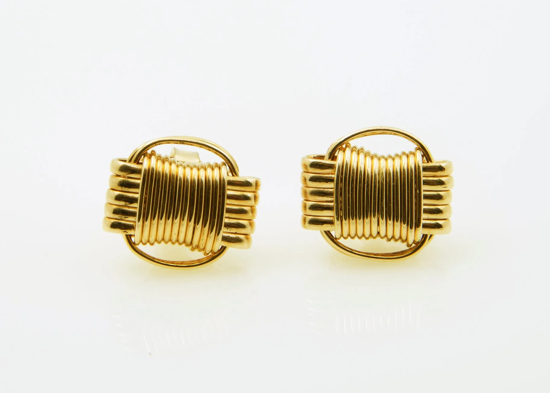 Lightweight Earrings 14KT Solid Gold Stud Small