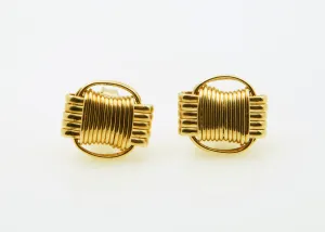 Lightweight Earrings 14KT Solid Gold Stud Small