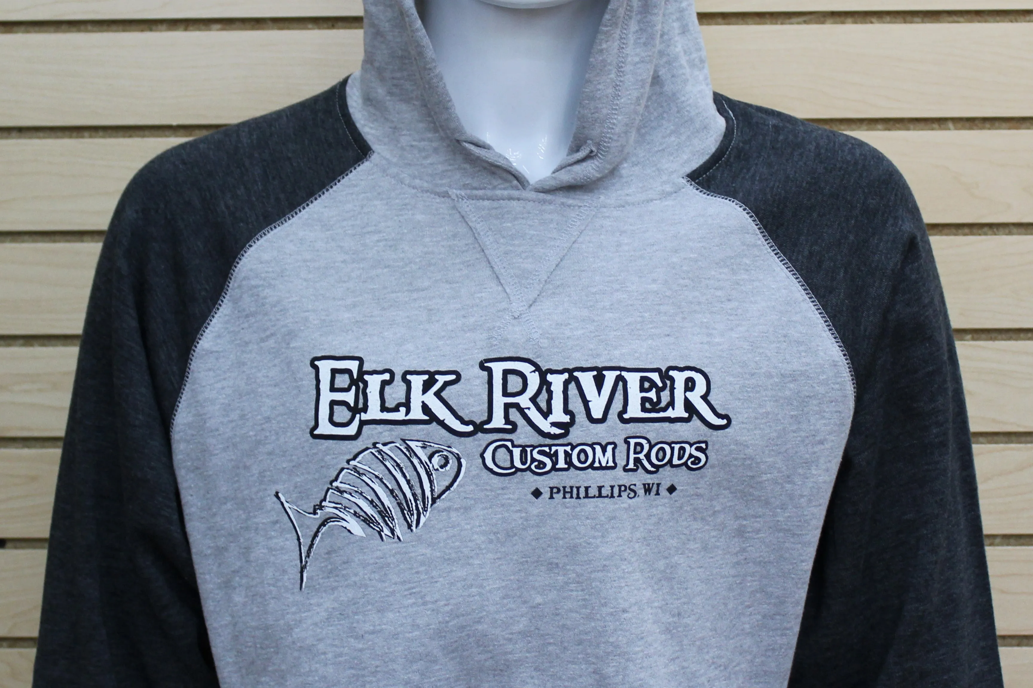 Lightweight Fleece Raglan Hoodie Heathered Grey/ Heathered Charcoal
