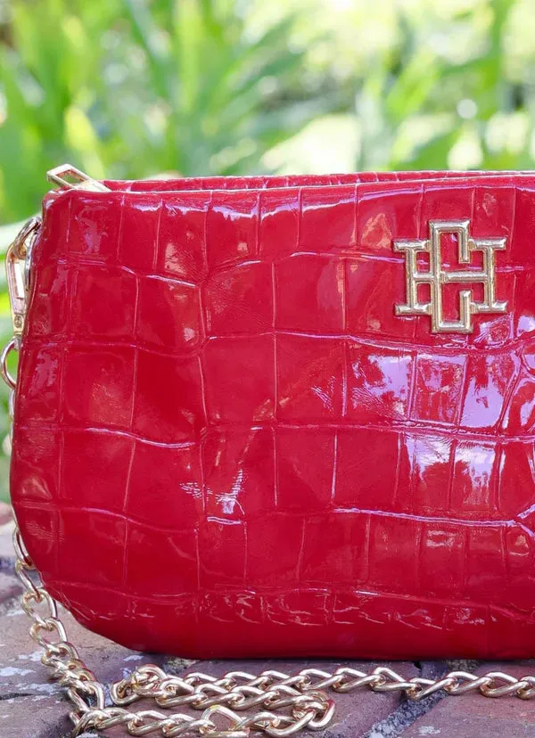 LIVI CROSSBODY BAG-RED PATENT