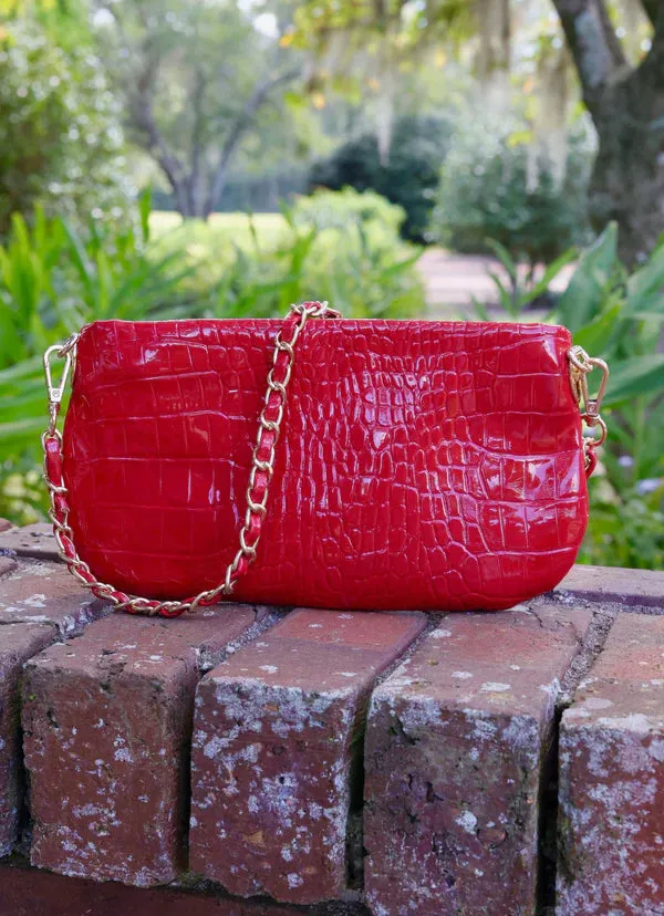 LIVI CROSSBODY BAG-RED PATENT