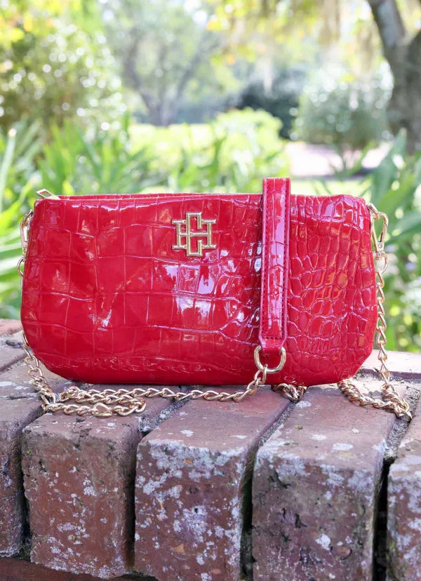 LIVI CROSSBODY BAG-RED PATENT
