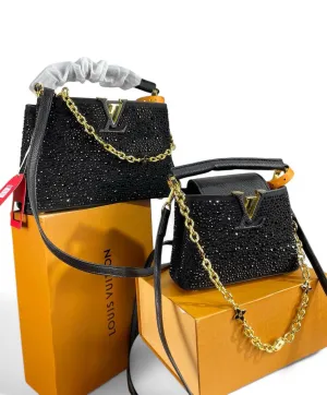 Louis Vuitton C’apucines BB & Mini – Black Crystal Noir Edition