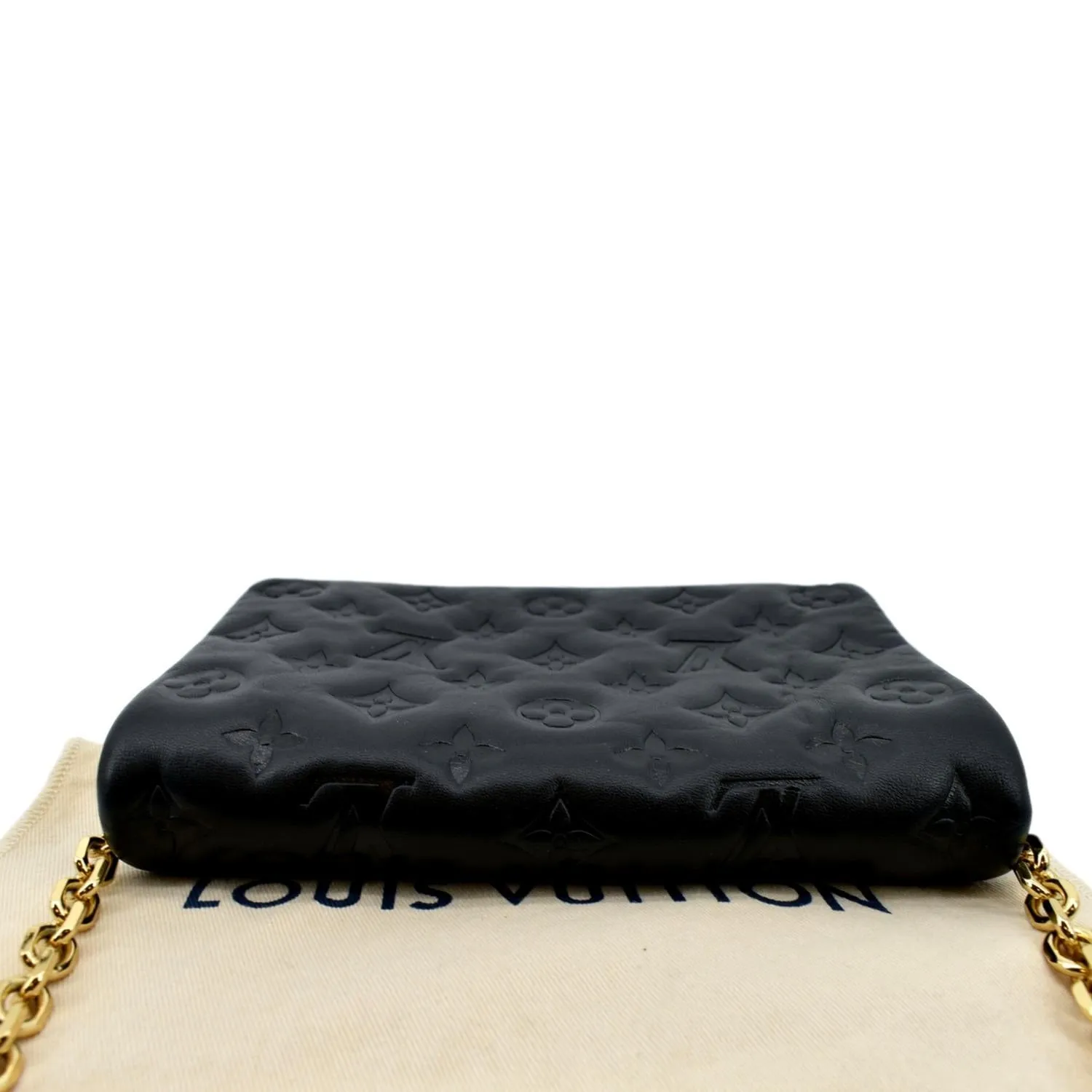 LOUIS VUITTON Coussin Monogram Embossed Pochette Crossbody Bag Black