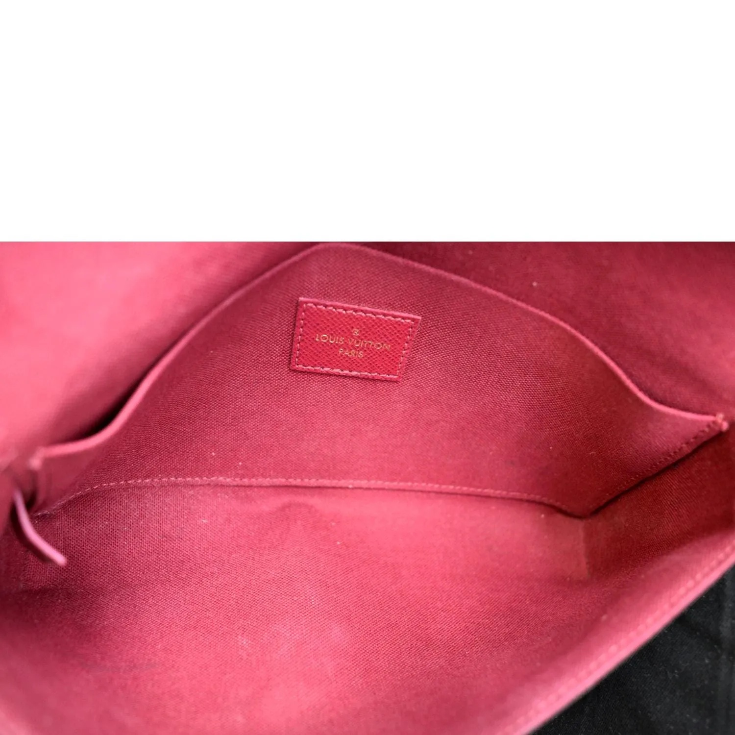 LOUIS VUITTON Felicie Monogram Canvas Pochette Crossbody Bag Brown