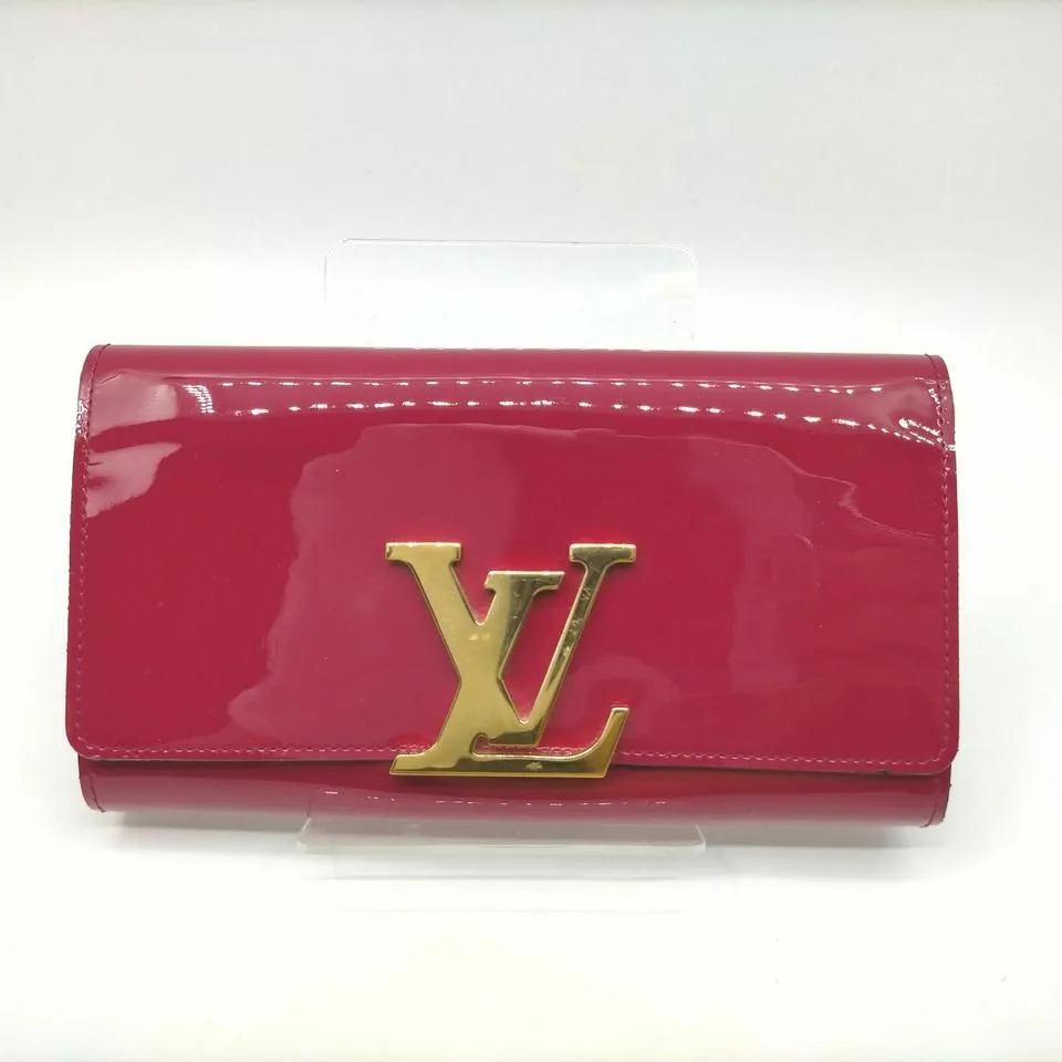 Louis Vuitton Indian Rose Portefeuille Louise Wallet Flap Pink Vernis 861159