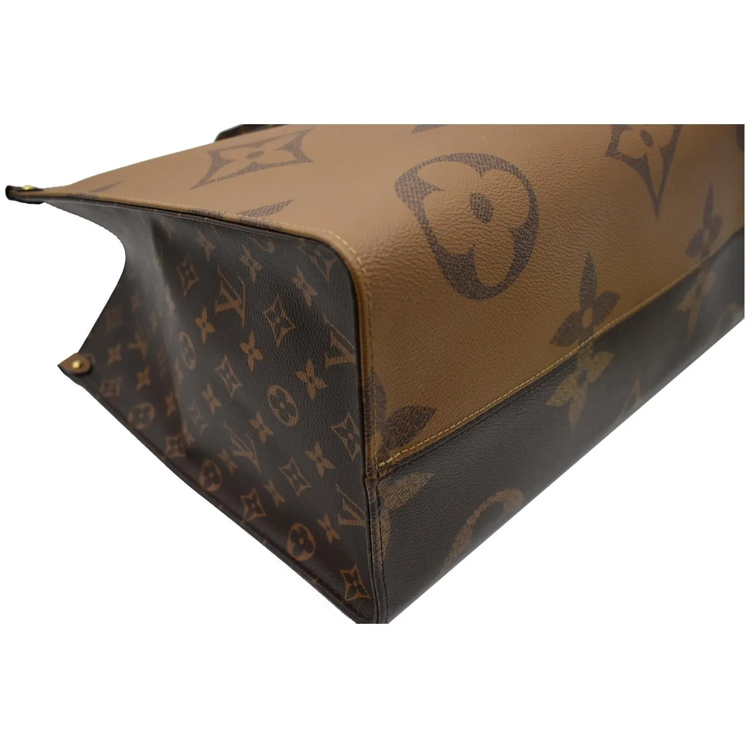 LOUIS VUITTON Onthego GM Reverse Monogram Giant Canvas Shoulder Bag Brown