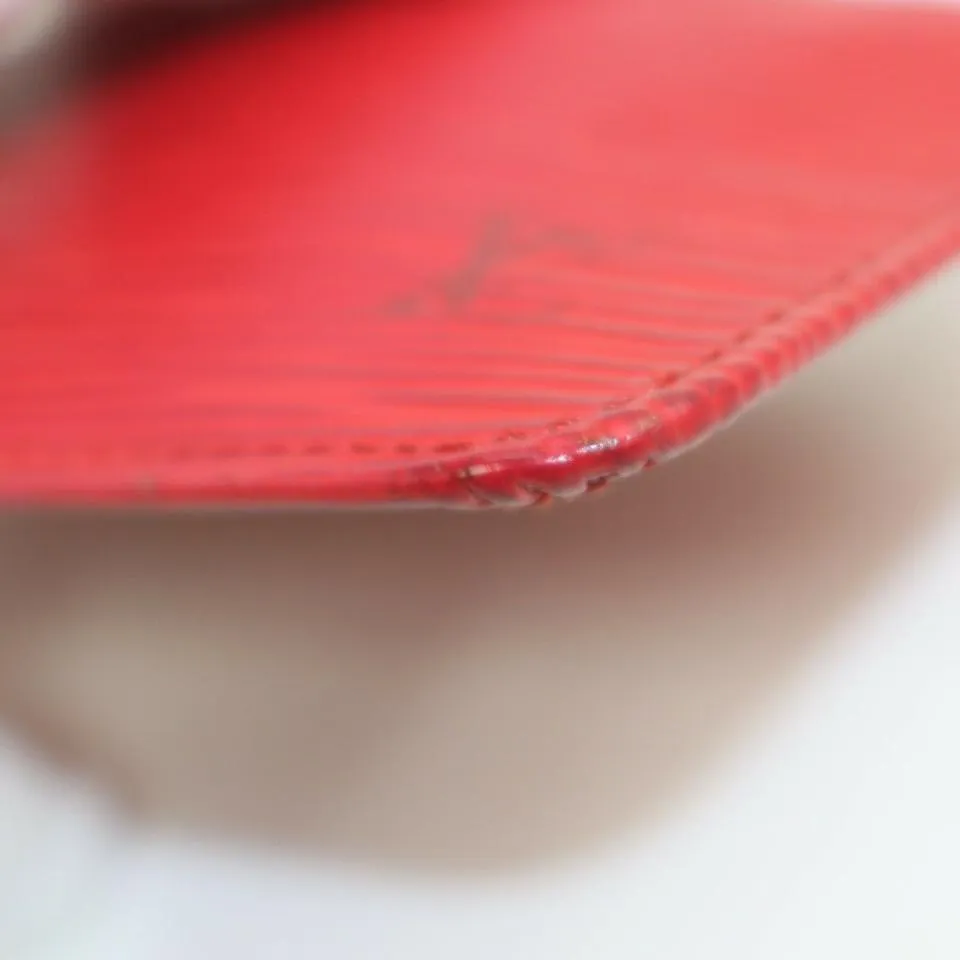 Louis Vuitton Red Epi Leather Key Pouch Pochette Cles Keychain 862642
