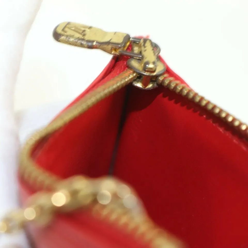 Louis Vuitton Red Epi Leather Key Pouch Pochette Cles Keychain 862642