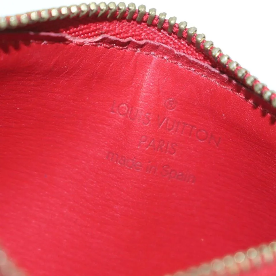 Louis Vuitton Red Epi Leather Key Pouch Pochette Cles Keychain 862642
