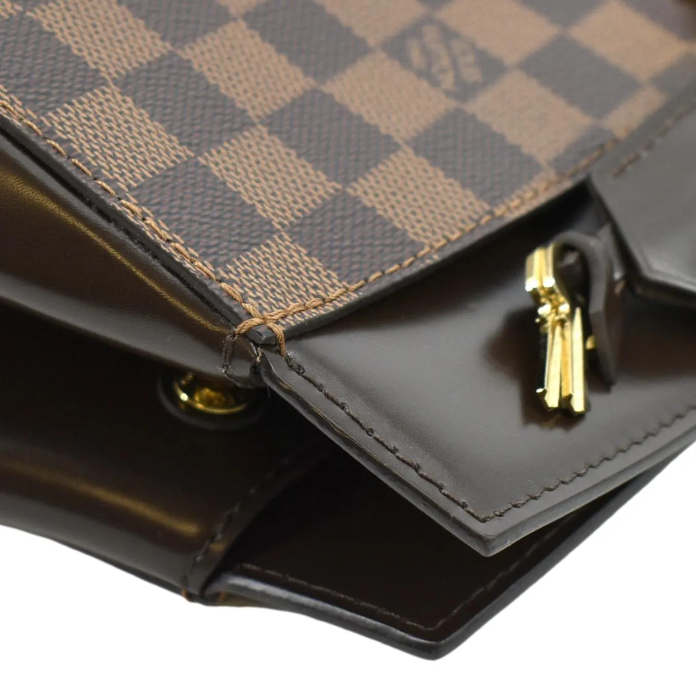LOUIS VUITTON Rivoli MM Damier Ebene Shoulder Bag Brown