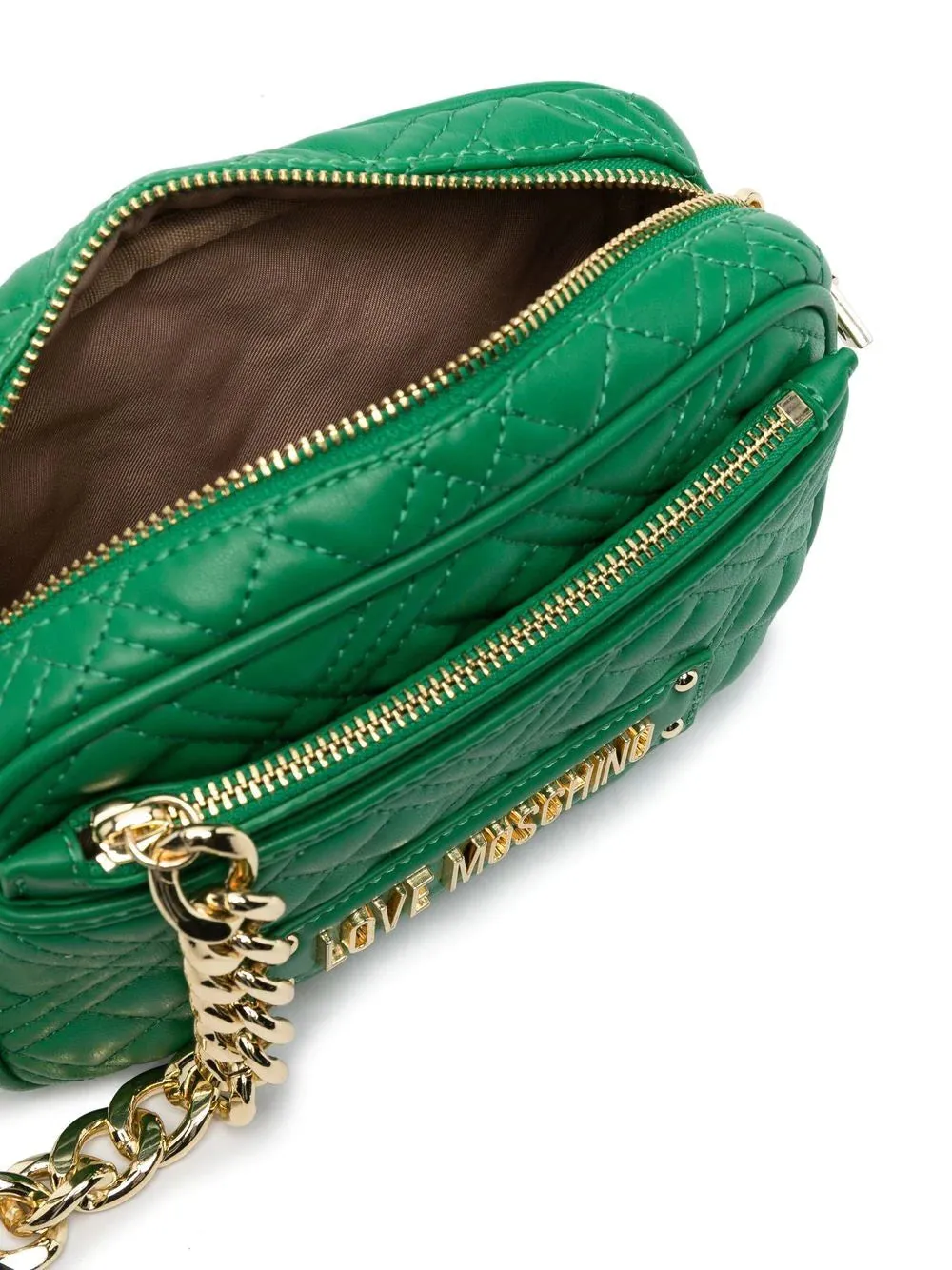Love Moschino quilted logo-plaque crossbody bag