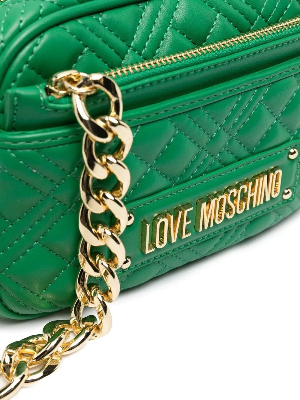 Love Moschino quilted logo-plaque crossbody bag