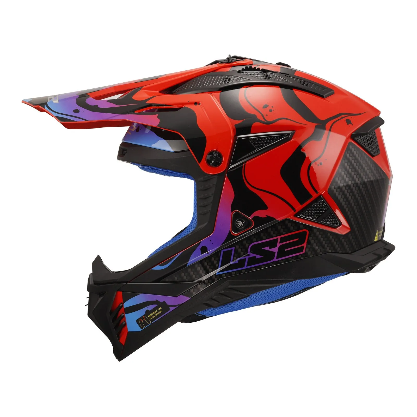 LS2 MX708 Fast II Wash Helmet - Red / Black / Blue