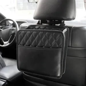 Luxury Leather Car Backseat Organizer with Waterproof Storage