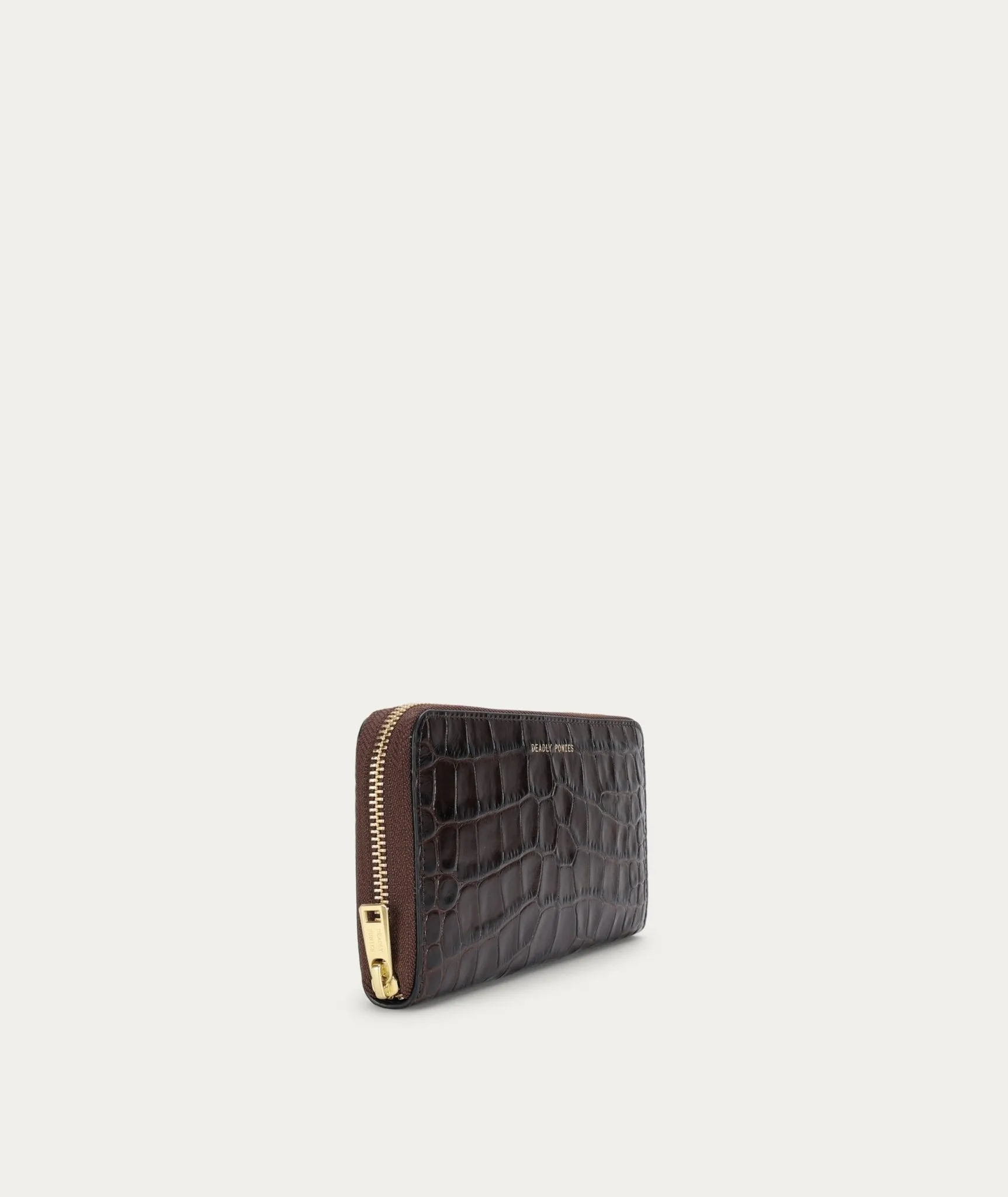 Maxi Wallet | Espresso Croc