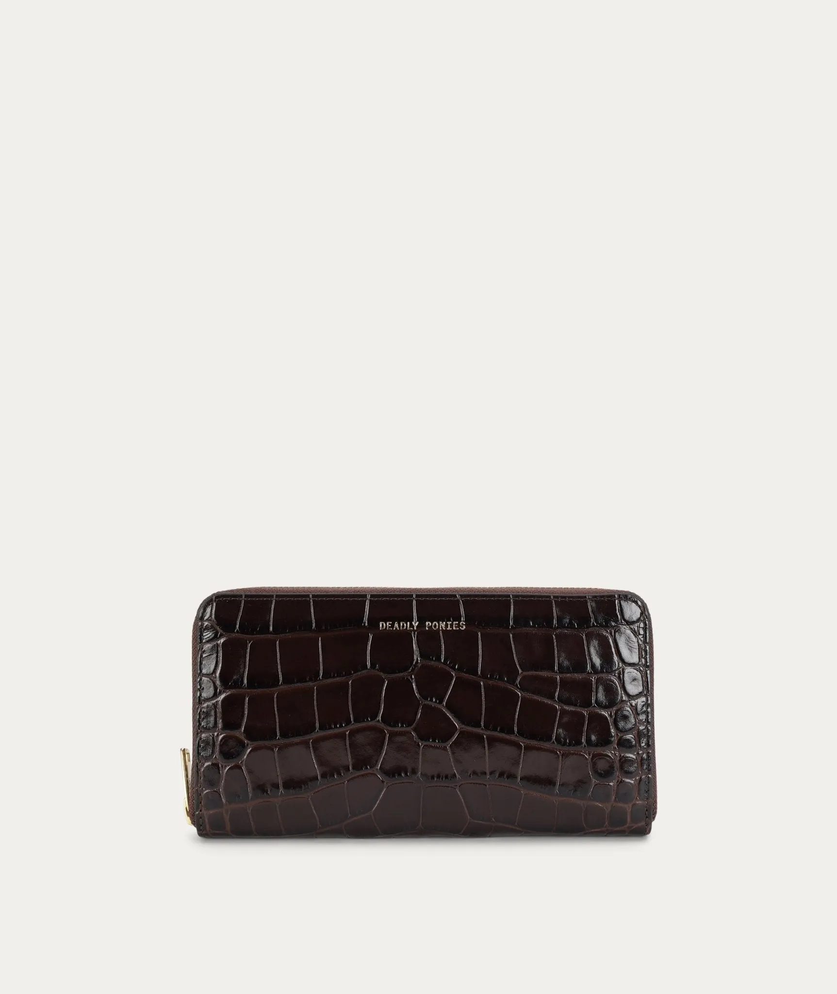 Maxi Wallet | Espresso Croc