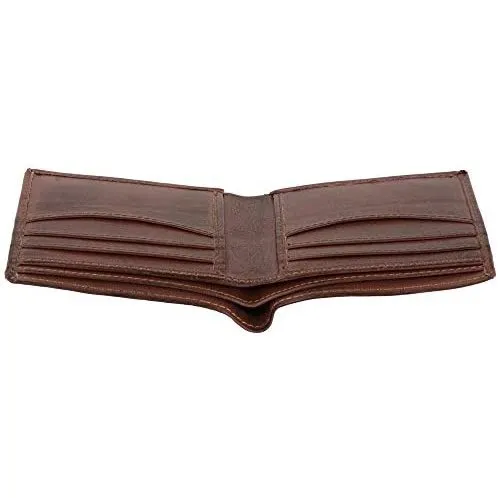Mens Bifold Wallet with Card Holders - RFID Protected Genuine Leather with Gift Box