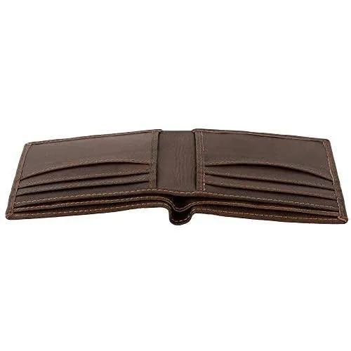 Mens Bifold Wallet with Card Holders - RFID Protected Genuine Leather with Gift Box