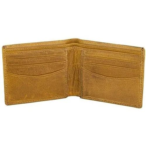 Mens Bifold Wallet with Card Holders - RFID Protected Genuine Leather with Gift Box