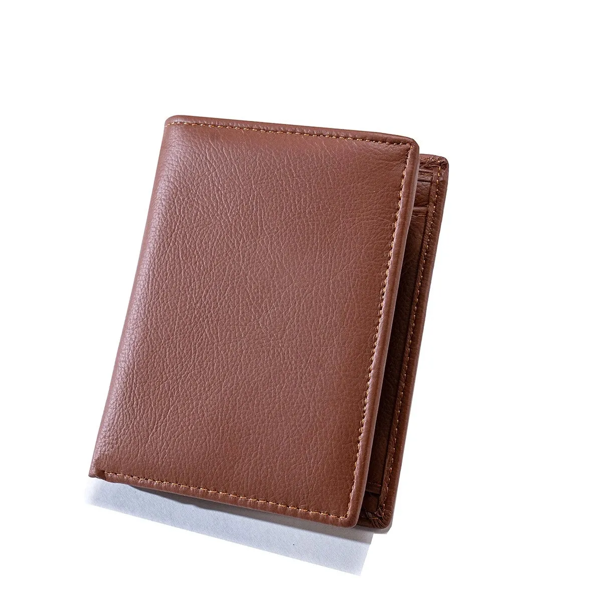 Men’s RFID Blocking Leather Trifold Wallet – Vintage & Slim Design