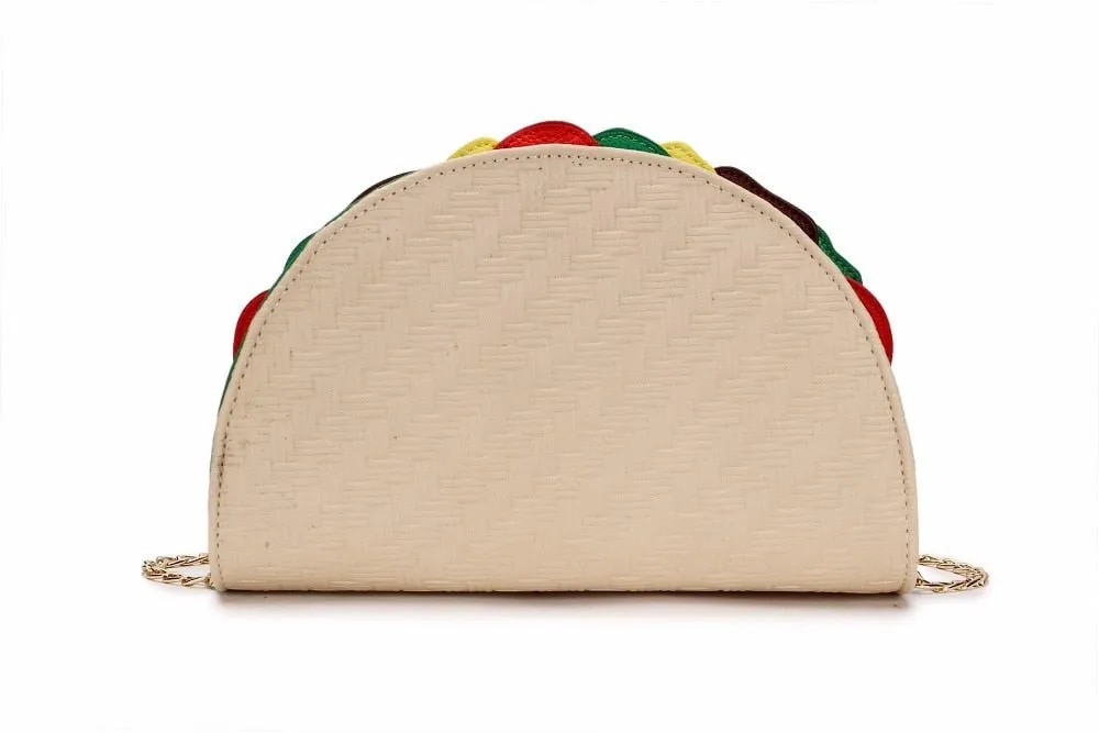 Mexico Taco Clutch with Chain: Women's Shoulder Bag