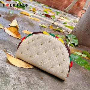 Mexico Taco Clutch with Chain: Women's Shoulder Bag