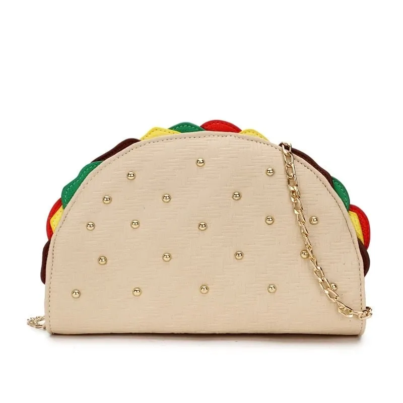 Mexico Taco Clutch with Chain: Women's Shoulder Bag