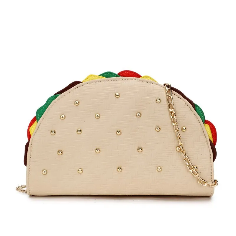 Mexico Taco Clutch with Chain: Women's Shoulder Bag
