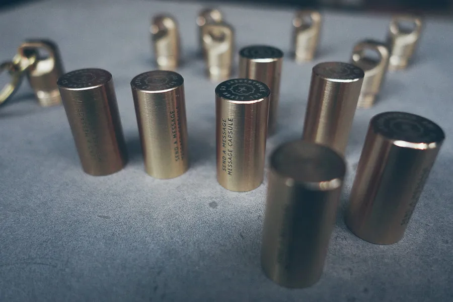 Mini Capsule Brass Keychain
