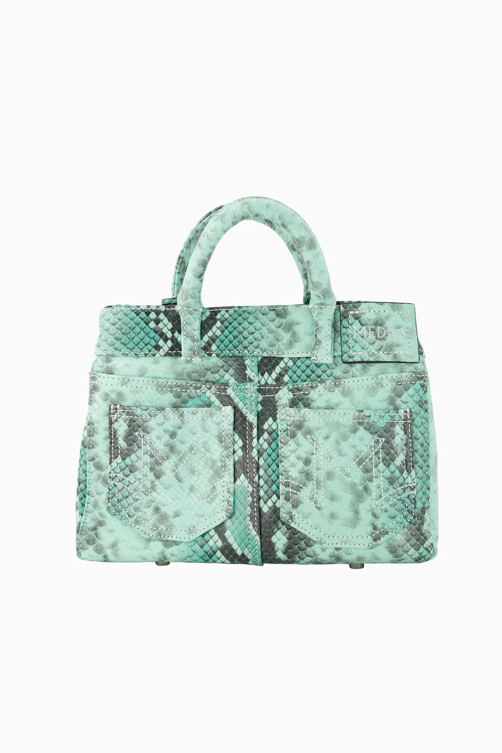 Mini Nina Leather Bag - Python Ice Green